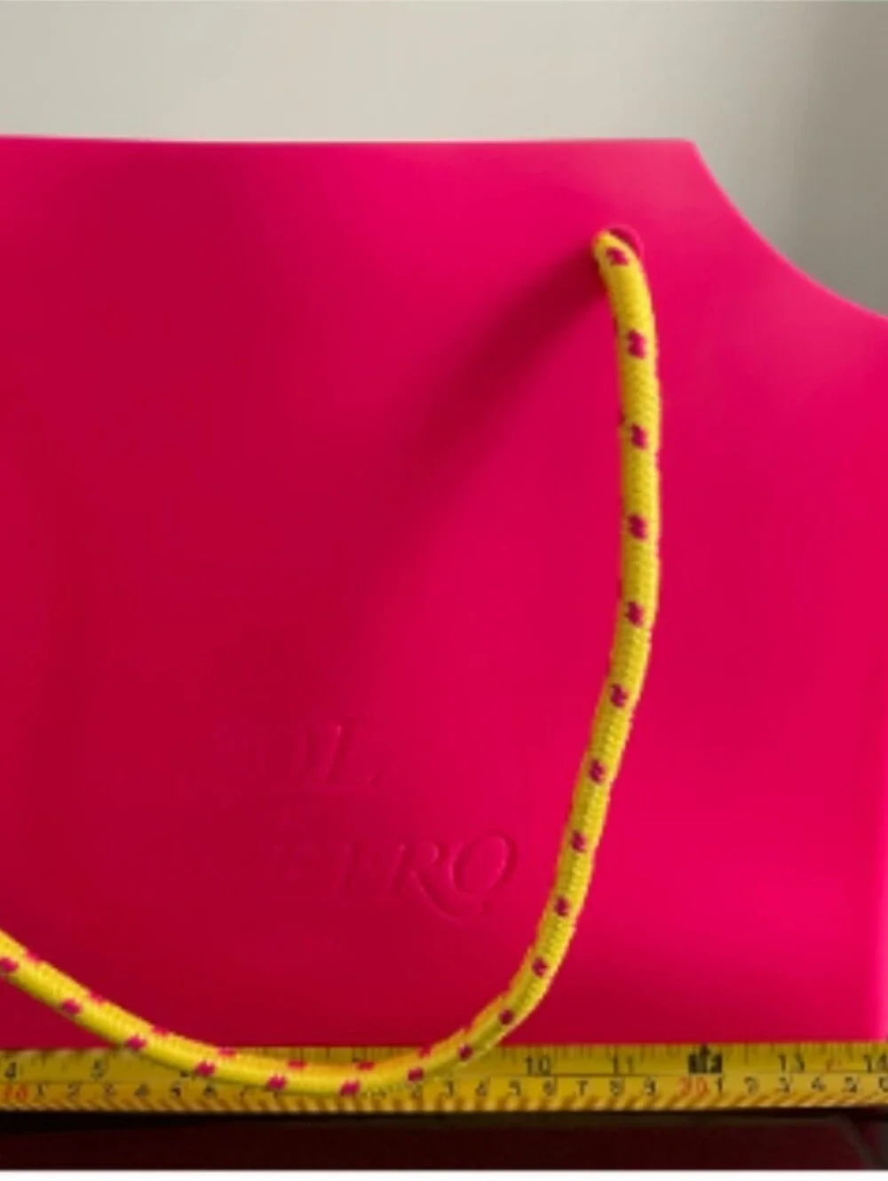 Sol de Janeiro Neoprene Shoulder Bag | Hot Pink | Yellow Rope Handles | NWT